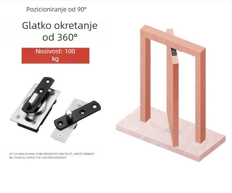 Težinski robusni šarniri za vrata s 90° pozicioniranjem i 360° rotacijom, skriveni od nehrđajućeg čelika