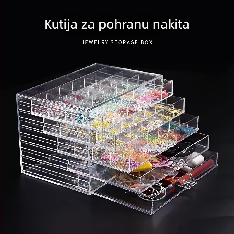 Akril kutija za pohranu noktiju i nakita, višeslojni organizator, prozirna, vrhunska kvaliteta