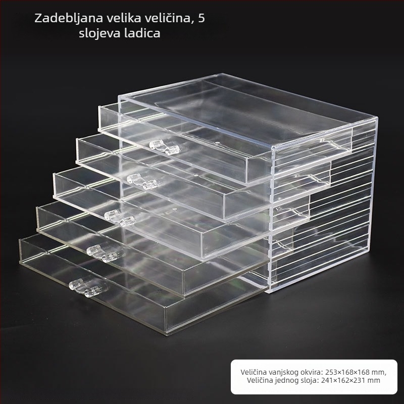 Akril kutija za pohranu noktiju i nakita, višeslojni organizator, prozirna, vrhunska kvaliteta