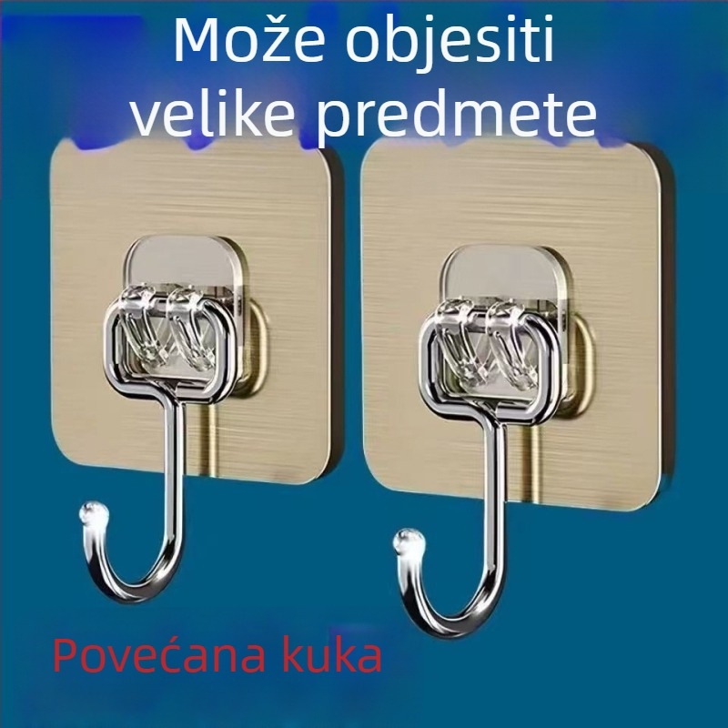 Vješak za vrata bez bušenja, snažna samoljepljiva kuka, PVC, nosivost 0–1 kg, moderni minimalistički stil