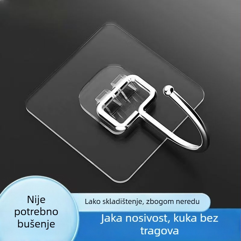 Vješak za vrata bez bušenja, snažna samoljepljiva kuka, PVC, nosivost 0–1 kg, moderni minimalistički stil