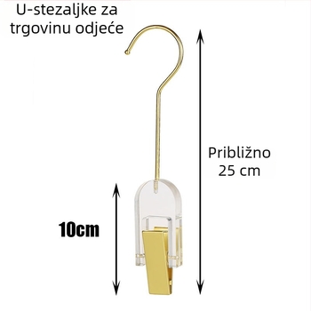 Akrilna vješalica s metalnim kukom, prozirna S kuka, kristalni prsten, bezšivni poklopac, jedan klip, po narudžbi