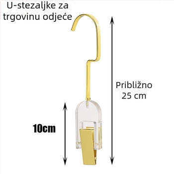 Akrilna vješalica s metalnim kukom, prozirna S kuka, kristalni prsten, bezšivni poklopac, jedan klip, po narudžbi