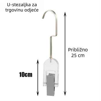 Akrilna vješalica s metalnim kukom, prozirna S kuka, kristalni prsten, bezšivni poklopac, jedan klip, po narudžbi