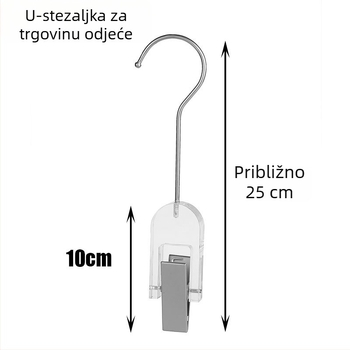 Akrilna vješalica s metalnim kukom, prozirna S kuka, kristalni prsten, bezšivni poklopac, jedan klip, po narudžbi