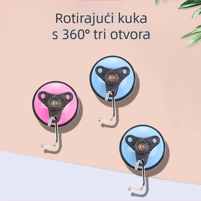 Okretni vakuumski kukica za kupaonicu, bez bušenja, zidni držač s ljepilom, kuka za vrata
