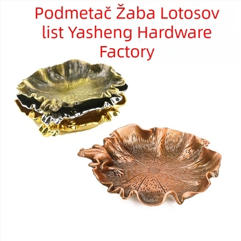 Podmetač za šalice sa žabom i listom lotosa, metalni držač za šalice, izolirani čajni pladanj, kreativna ploča, antički pladanj s tintom za čajnu ceremoniju