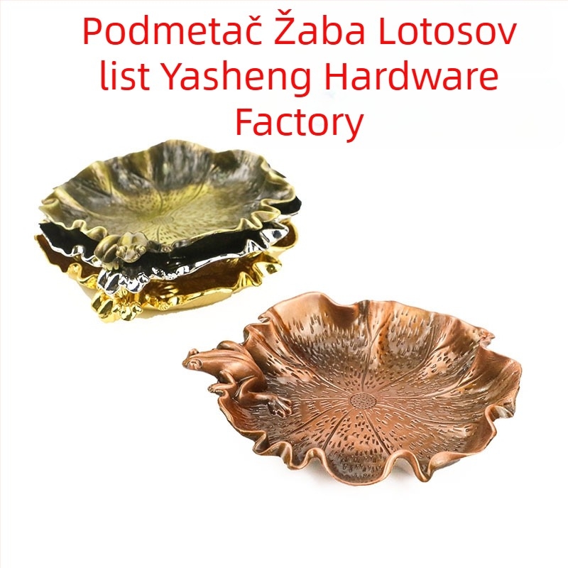 Podmetač za šalice sa žabom i listom lotosa, metalni držač za šalice, izolirani čajni pladanj, kreativna ploča, antički pladanj s tintom za čajnu ceremoniju