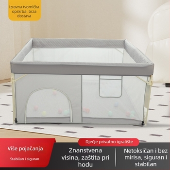 Sklopiva dječja ograda za igru s prostirkom za puzanje u dnevnom boravku
