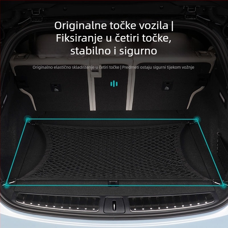 Elastična mreža za prtljažnik, dvostruka mreža za skladištenje u automobilu