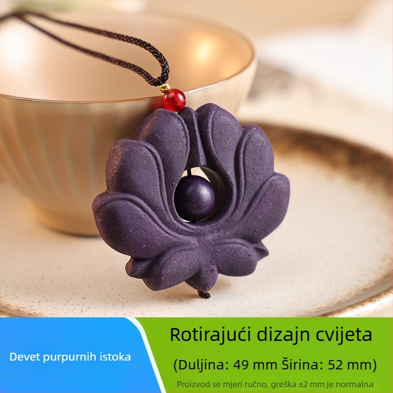 Ručni kolut od mirisnih perli s dugotrajnim mirisom, etno-literarni retro stil, privjesak s motivom životinja/zodijaka, crni konopni lanac, duljina do 30 cm