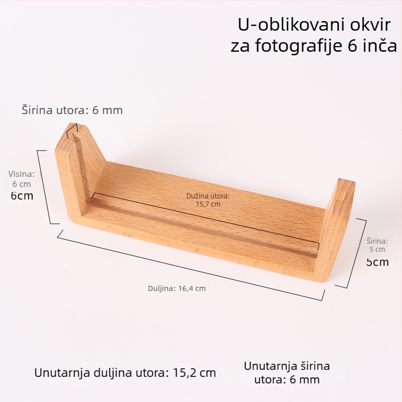 Drvena U-oblik osvijetljena osnova za stolni kalendar s akrilnom podrškom i foto okvirom