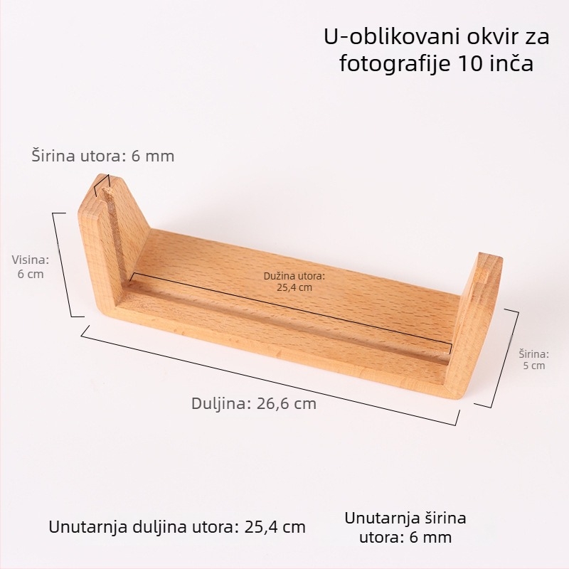 Drvena U-oblik osvijetljena osnova za stolni kalendar s akrilnom podrškom i foto okvirom