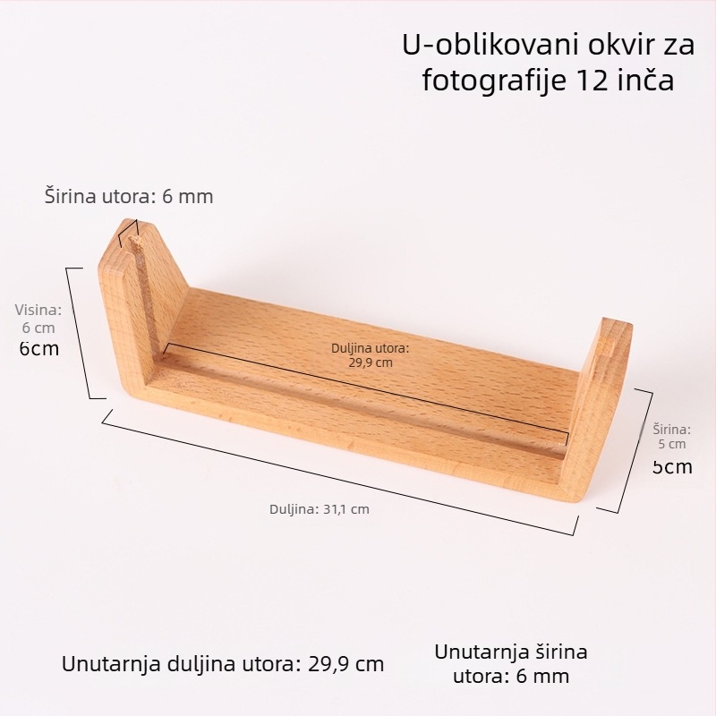 Drvena U-oblik osvijetljena osnova za stolni kalendar s akrilnom podrškom i foto okvirom