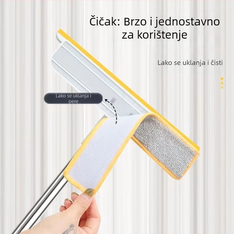 Kućni brisač stakla s jednostranom krpom, plastični