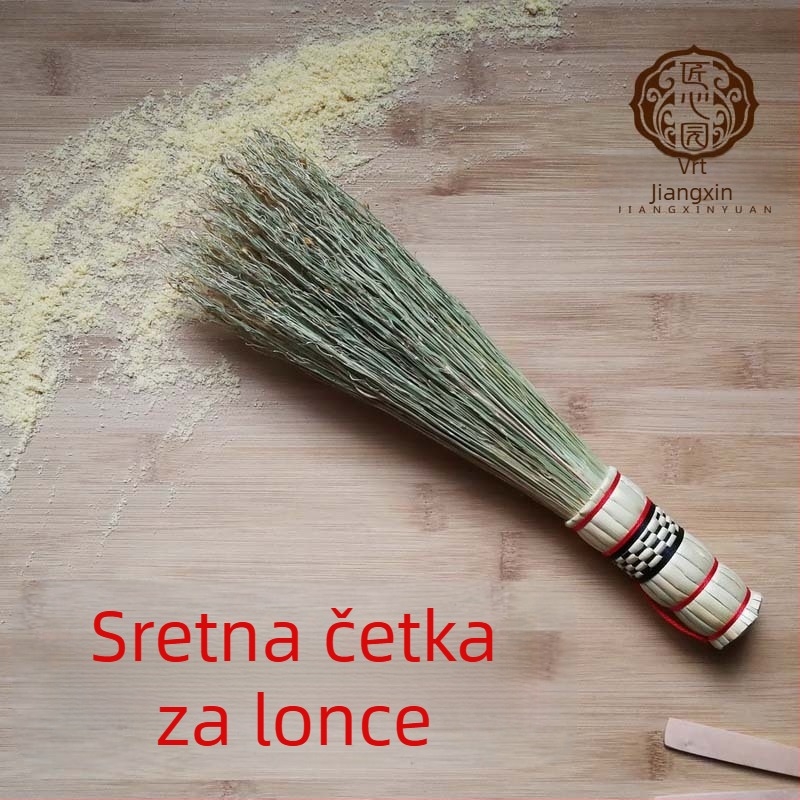 Vintage ručno izrađena četka za lonce od prirodnih biljnih vlakana