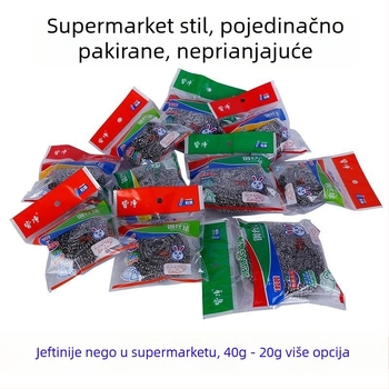 Individulno pakirana čelična žičana lopta za čišćenje – ne otpada, XL veličine za posude i lonce