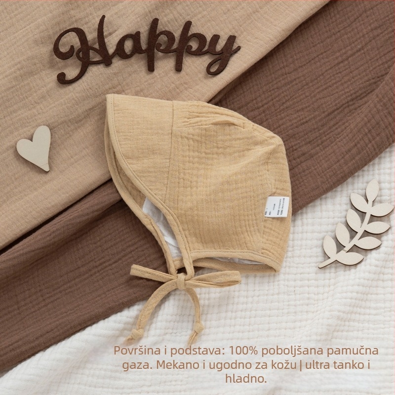 Dječji šešir za sunce sa širokim obodom, UV zaštita, za 0–6 mjeseci, unisex, od pamuka i lana