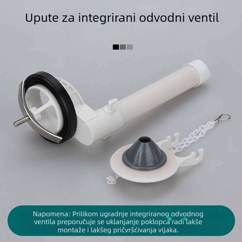 WDI univerzalni 2-inčni ventil za odvod spremnika toaleta – dodatak za odvod, dizajn od jednog dijela