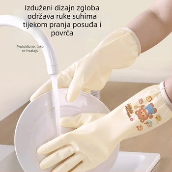 Hengpin rukavice za pranje posuđa, debeli nitril, kuhinjsko čišćenje, vodootporne, sigurnost hrane, duljina 32 cm