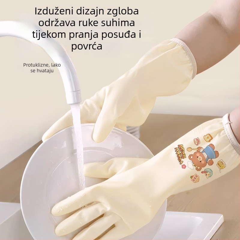 Hengpin rukavice za pranje posuđa, debeli nitril, kuhinjsko čišćenje, vodootporne, sigurnost hrane, duljina 32 cm