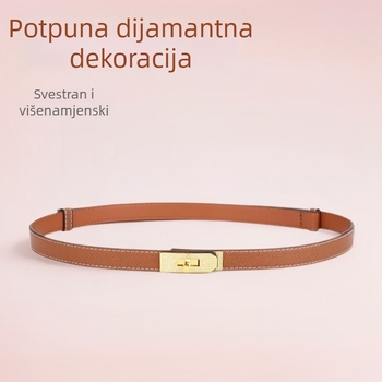 Ženski uski remen od umjetne kože s uzorkom dlana, svestrani pojas za haljine i uredski stil.