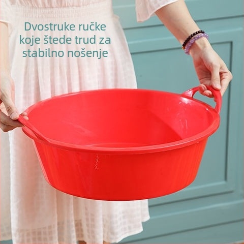 Debela bijela plastična posuda, okruglog oblika, za kućnu upotrebu, posuda za pranje, posuda za lice i stopala, mala posuda