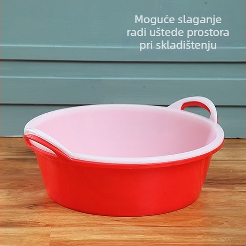 Debela bijela plastična posuda, okruglog oblika, za kućnu upotrebu, posuda za pranje, posuda za lice i stopala, mala posuda