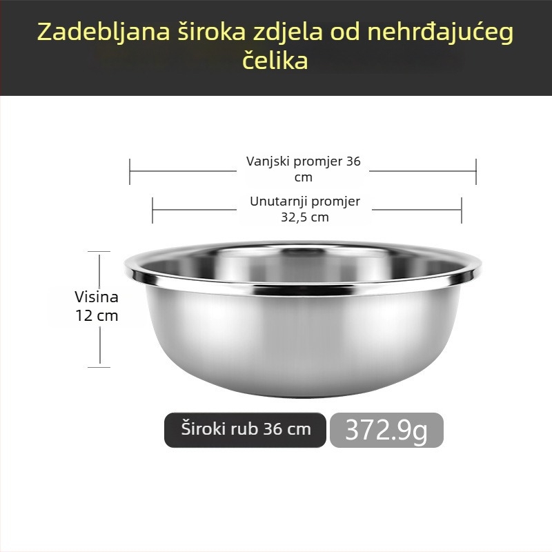 Okružna velika posuda od nehrđajućeg čelika za pranje povrća, kućna ekstra velika posuda za pranje rublja i stopala
