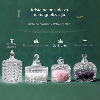 Kristalna kutija za pohranu nakita s demagnetizirajućim kamenom