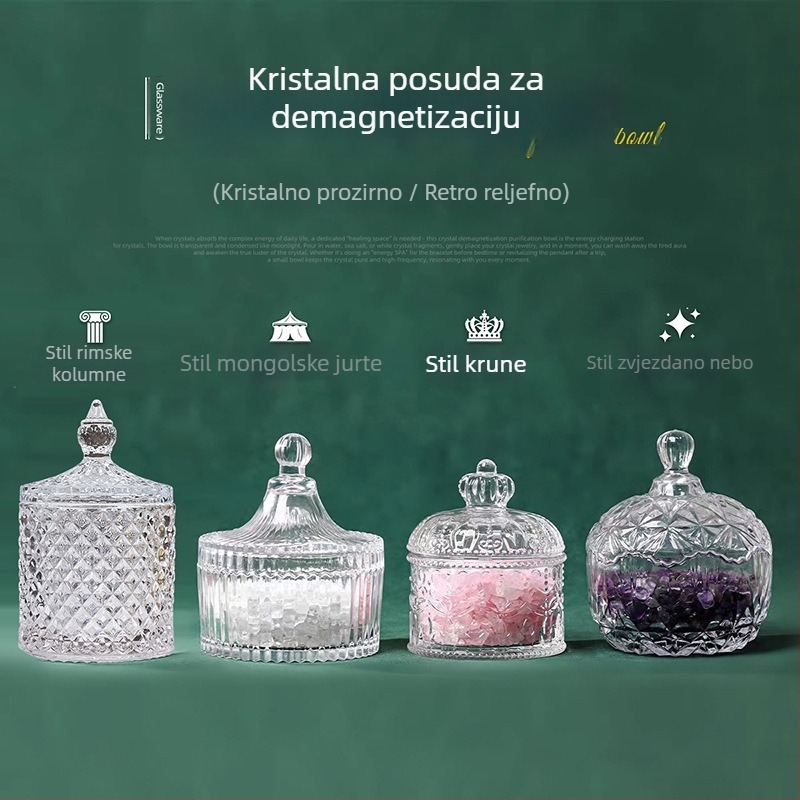 Kristalna kutija za pohranu nakita s demagnetizirajućim kamenom