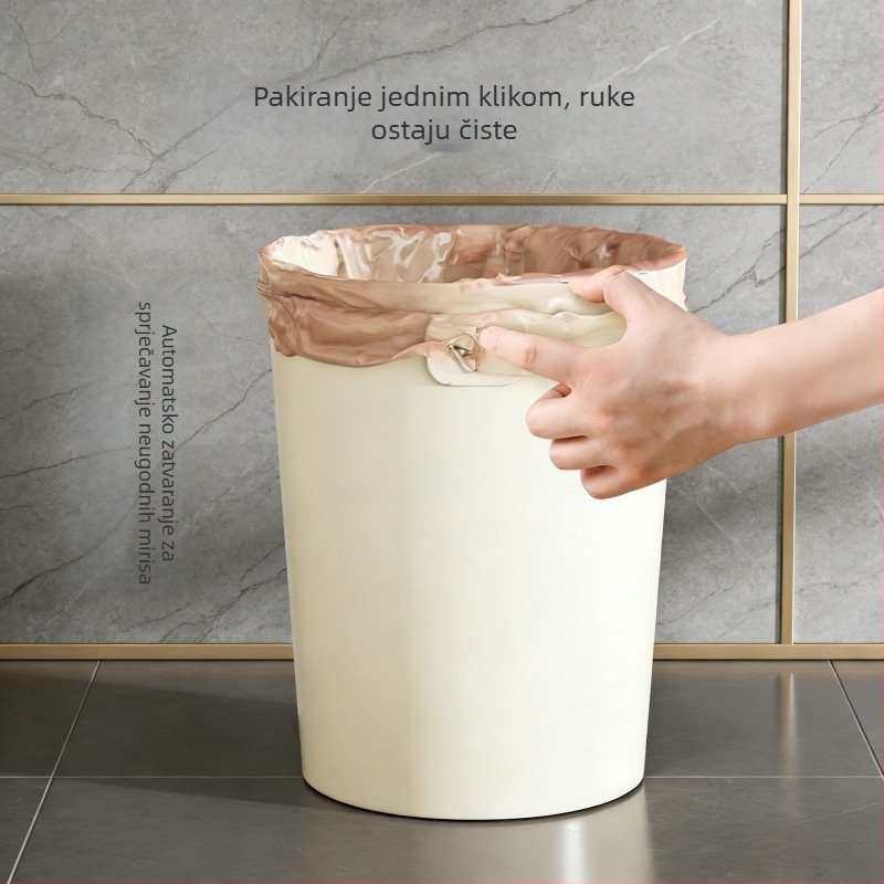 Koš za otpad za kućnu upotrebu, 2025 novi model, cilindričnog oblika, velike kapacitete, za kuhinju, dnevni boravak, ured, WC i kupaonu