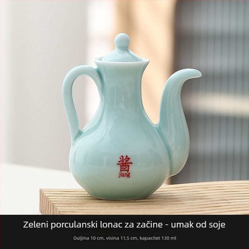 Keramički set za ulje i umake: posuda za ulje, posude za sojin sos i ocat, staklenka za ocat, japanski stil