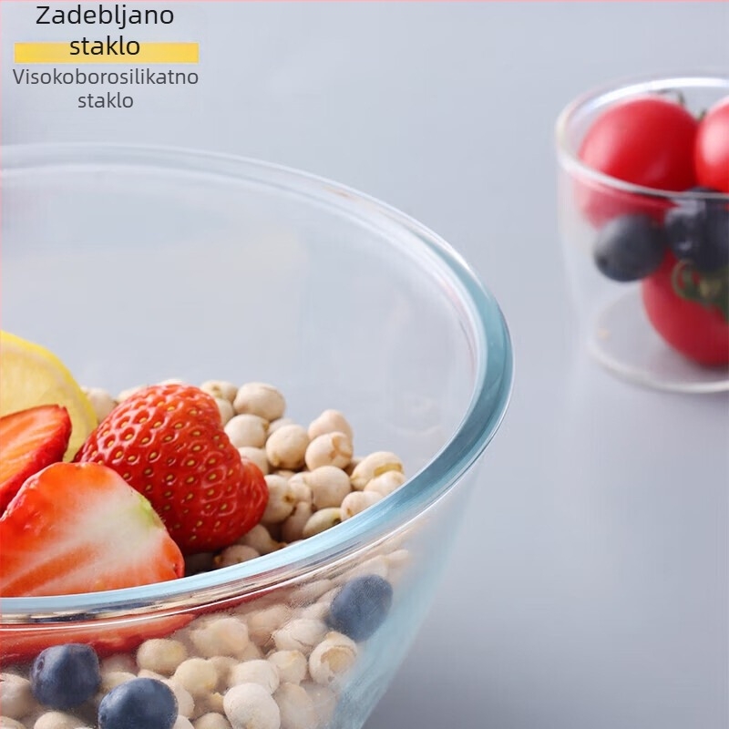Kućni set zdjela od borosilikatnog stakla — zdjele za tučenje jaja, zdjele za salatu i zdjele za juhu, velike, srednje iMale veličine