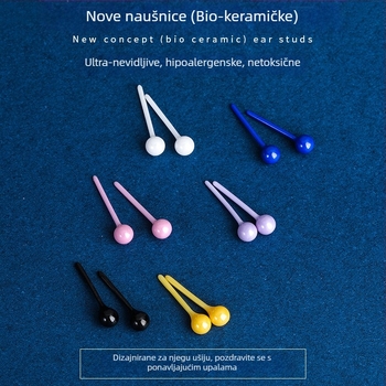Keramički naušnice s porcelanskom kuglicom za njegu rupa uha, žene, udobne za spavanje