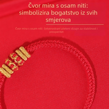Crvena narukvica od najlona za parove, ručno pletena, unisex, 2026. godina konja.