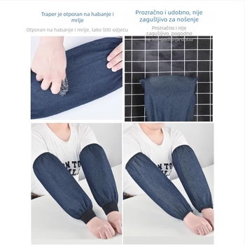 Denim pregača s rukavima za odrasle – industrijska, otporna na habanje i zaprljanje, za zavarivanje