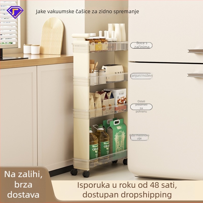 Prijenosni višeslojni regal za kuhinju, spavaću sobu i kupaonicu s uklonjivim dijeliteljem