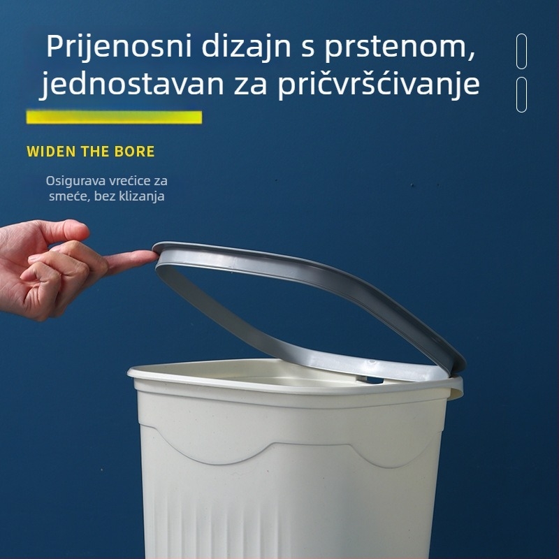 Koš za smeće bez poklopca, nordijskog stila, velikog kapaciteta, plastični, za kupaonicu, WC, dnevni boravak i kuhinju