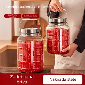 Staklena posuda za kiseljenje papričica, prehrambena staklena posuda za konzerviranje, velika zapremina 4.1–5 L