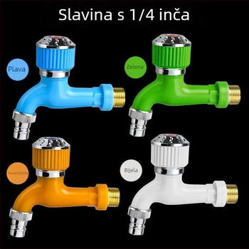 Šarena okrugla slavina za perilicu rublja, kućna upotreba, pogodna za mop umivaonik, plastična, antifriz, otporna na eksplozije
