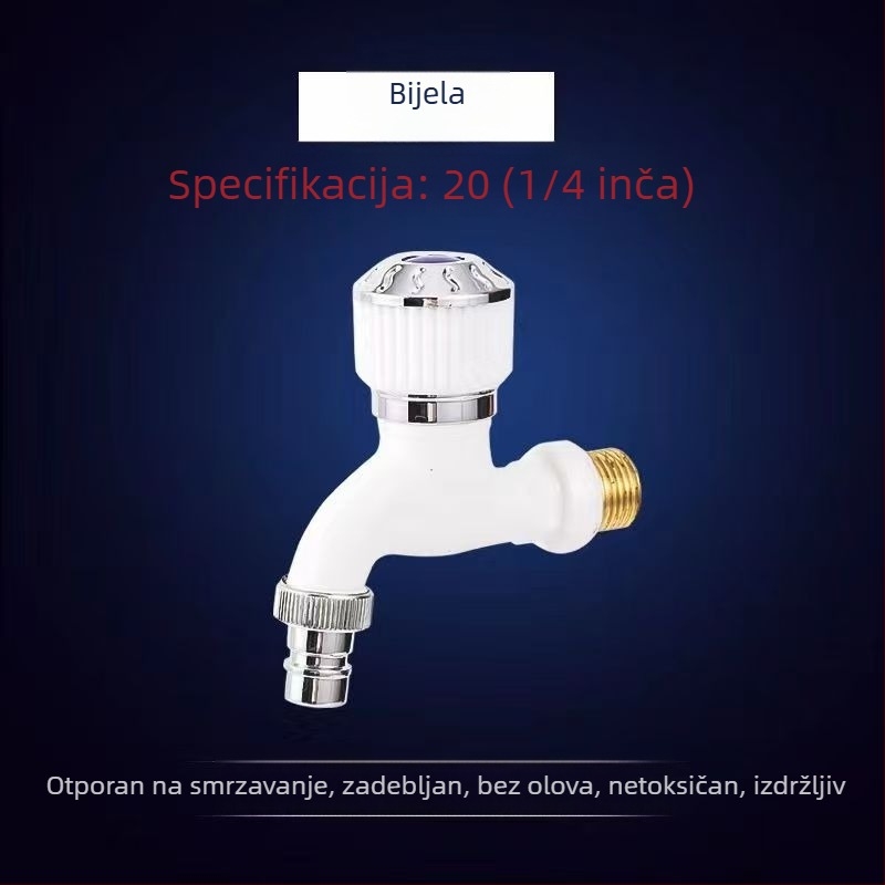 Šarena okrugla slavina za perilicu rublja, kućna upotreba, pogodna za mop umivaonik, plastična, antifriz, otporna na eksplozije