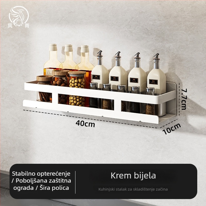 Moderne minimalistički set za začine sa zidnim držačem i keramičkim posudicama
