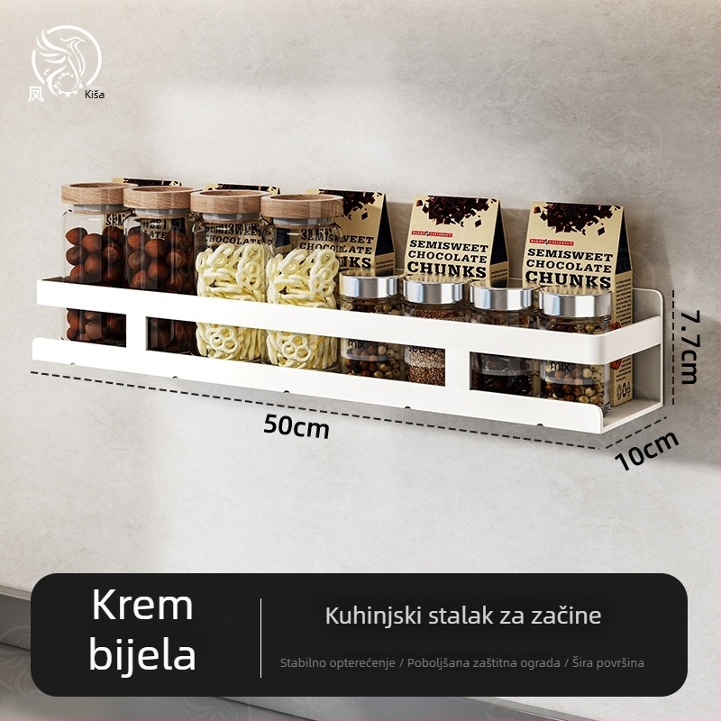 Moderne minimalistički set za začine sa zidnim držačem i keramičkim posudicama