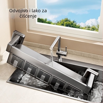 Novi kuhinjski stalak za začine, zidni bez bušenja, sa usisnim čašicama, višenamjenski integrirani spremnik za začine