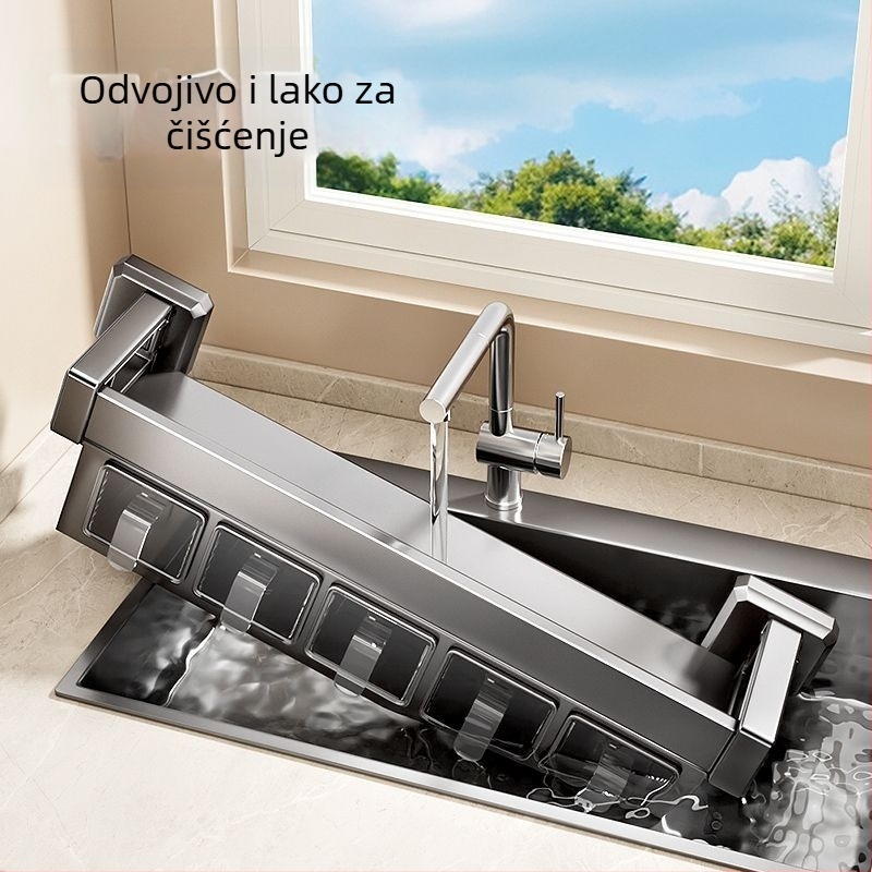 Novi kuhinjski stalak za začine, zidni bez bušenja, sa usisnim čašicama, višenamjenski integrirani spremnik za začine