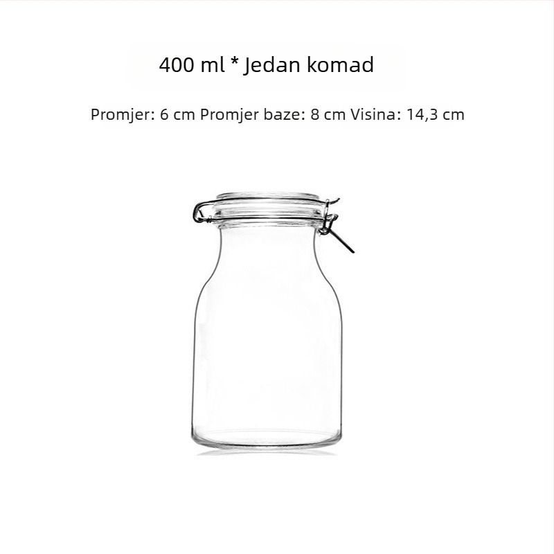 Staklena boca prehrambene kvalitete, zatvorena, s širokim otvorom za infuziju ženšena i domaćeg voćnog vina