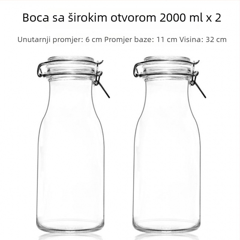 Staklena boca prehrambene kvalitete, zatvorena, s širokim otvorom za infuziju ženšena i domaćeg voćnog vina