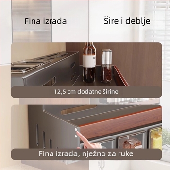 Zidni stalak za začine od orahovog drveta, bez bušenja