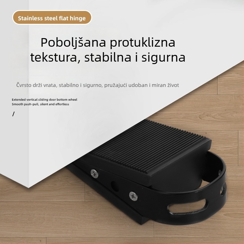 Podnožno postavljen držač vrata od nehrđajućeg čelika, zaštita od sudara, bez bušenja